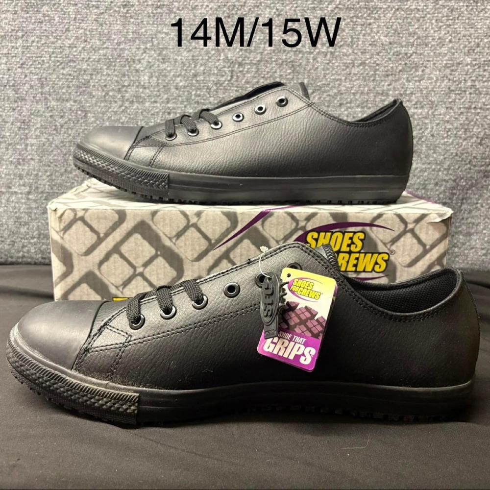 Shoes For Crews 6040 Slip Resistant Work Shoes Size 14M Black Brand New with Box